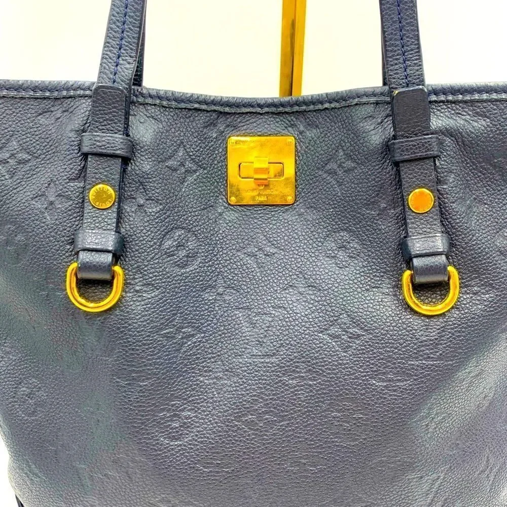 Auth Louis Vuitton Navy Blue Empriente Monogram Shopper Tote Bag - Picture 14 of 16